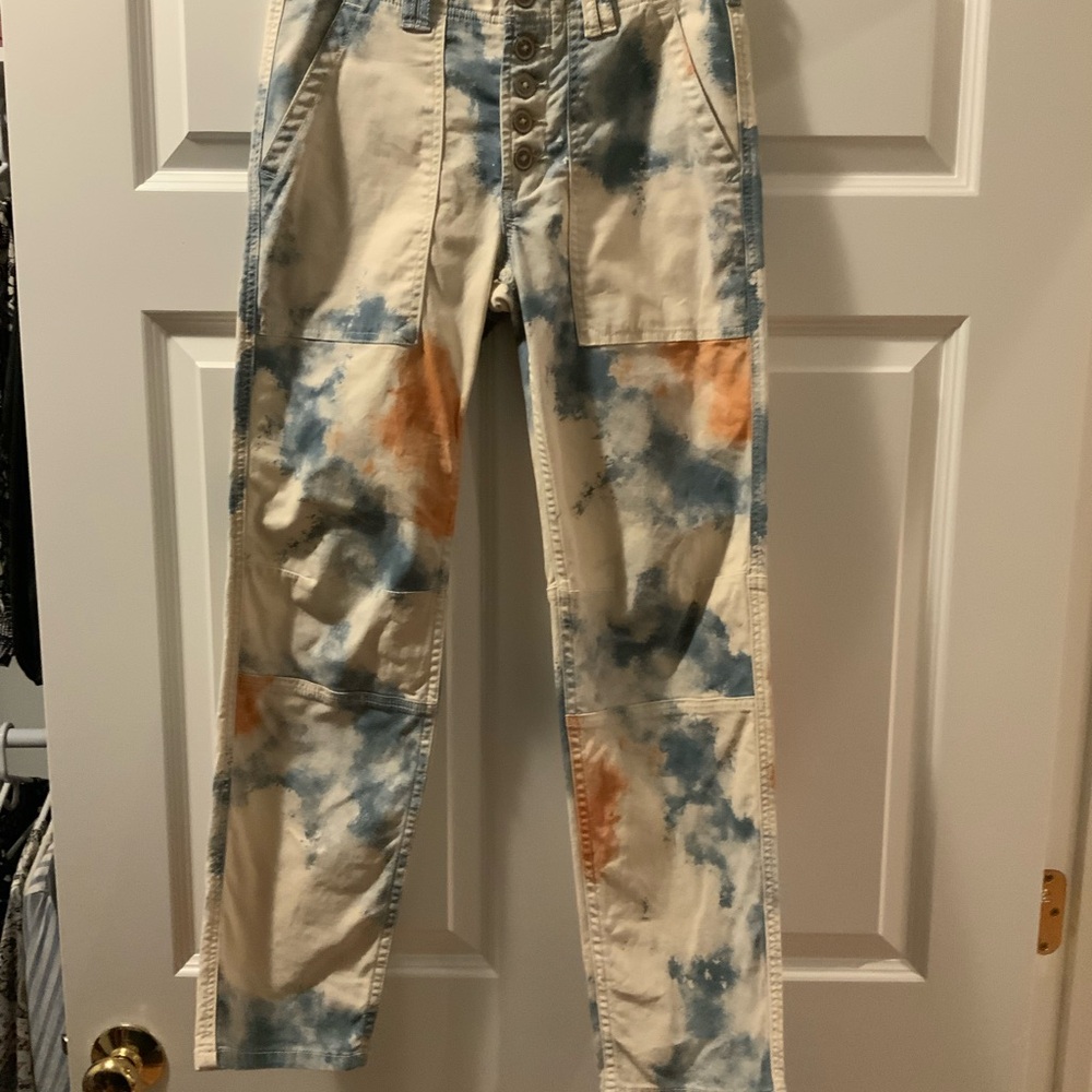 Anthropologie Tie-Dye Pants in Blue and Orange